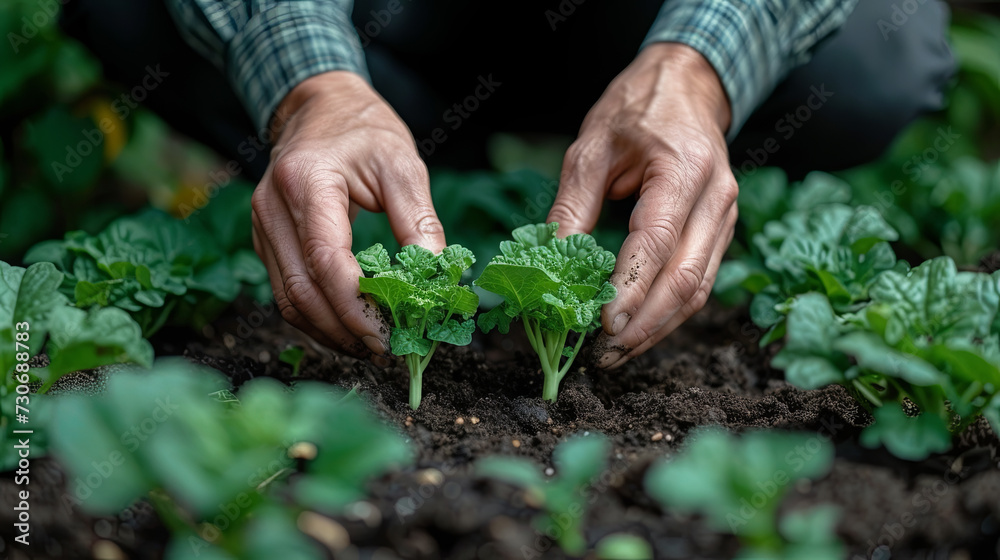 Sustainable Lifestyle, planting young plant Sustainable Lifestyle, planting young plant