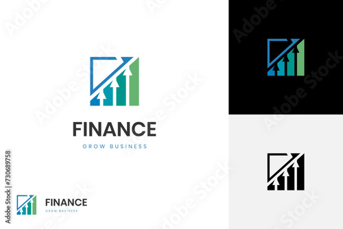 financial growth up logo icon design with arrow combined for economy, finance element symbol