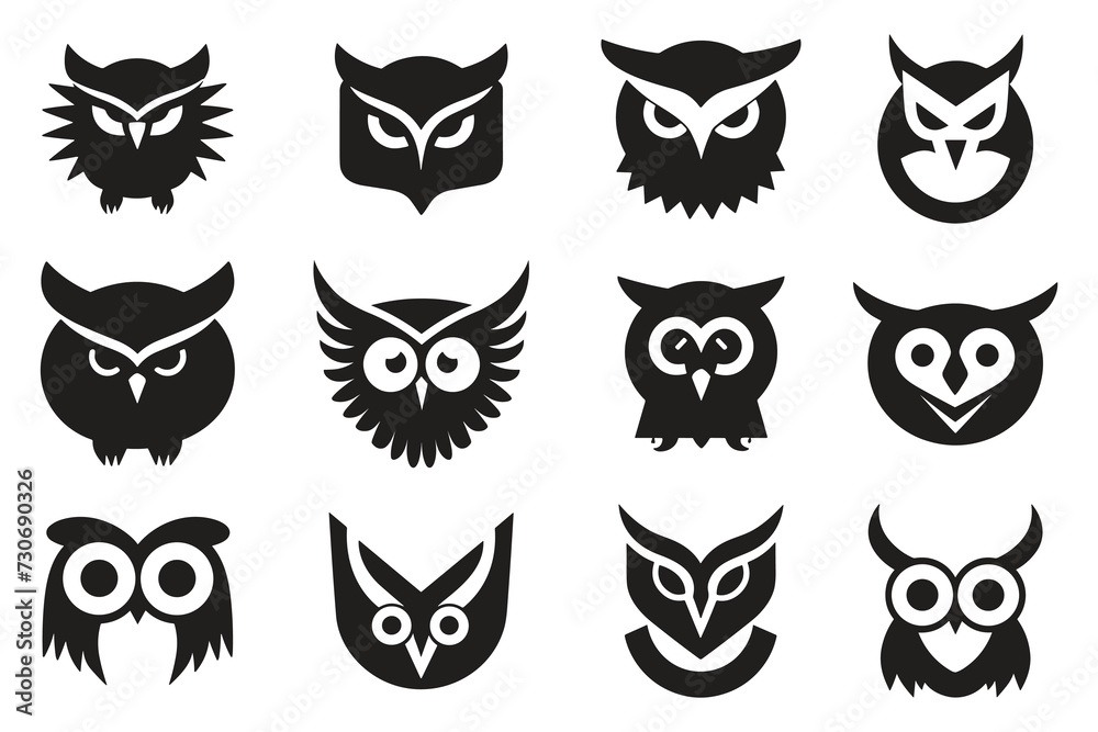 Owl logo or badge in bookstore concept in Vintage or retro style Owl logo or badge in bookstore concept in Vintage or retro style
