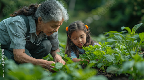 Family planting togther photo