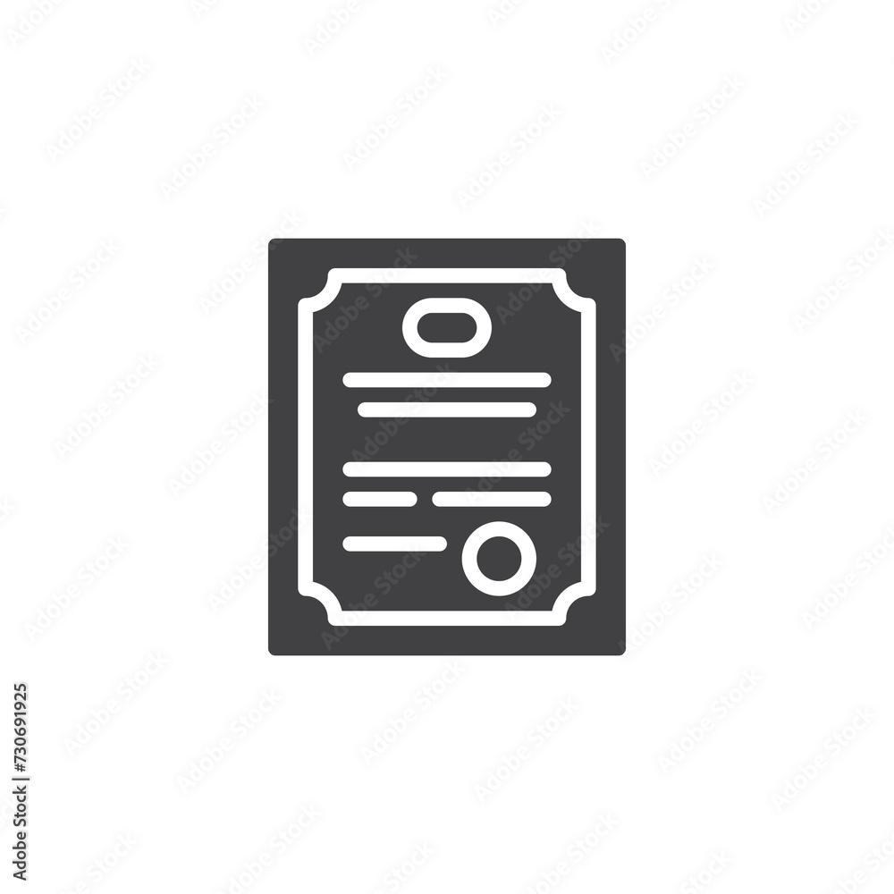 Diploma certificate vector icon Diploma certificate vector icon