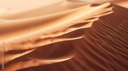 Desert landscape, sand dunes with wavy pattern © ma