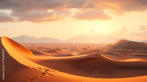 Desert landscape  sand dunes with wavy pattern