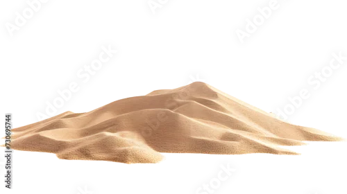 Obraz Desert sand pile, dune isolated on white background