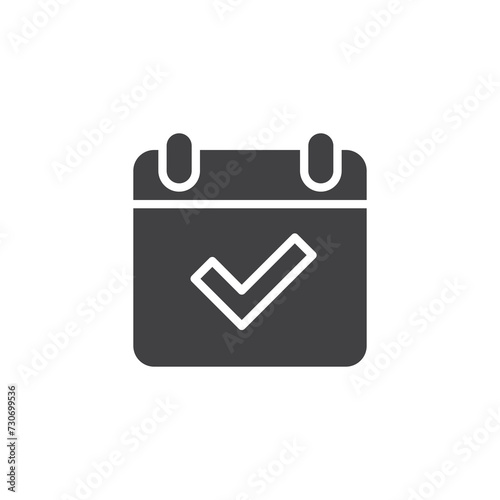 Calendar with checkmark vector icon
