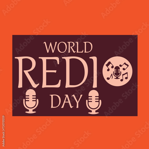 World Radio Day. 4 February. Tower signal icon. Poster, banner, Flyer, card, design with background. Flat design vector illustration.
