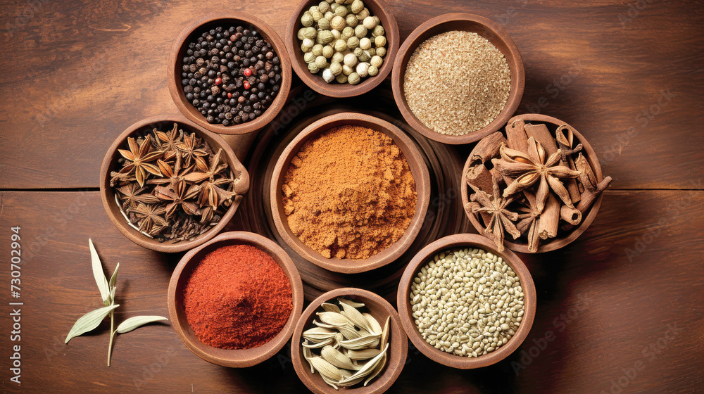 Assorted Spices on a Plate, Flavorful Cooking Additives