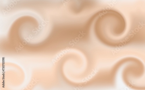 カフェラテの泡っぽい渦の柔らかいマーブル模様