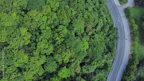 Drone shot of beautiful environment, bird's eye view of clean nature urban area