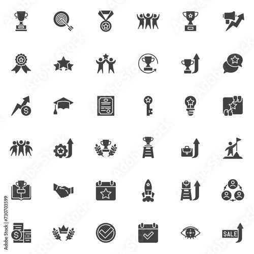 Successful business vector icons set