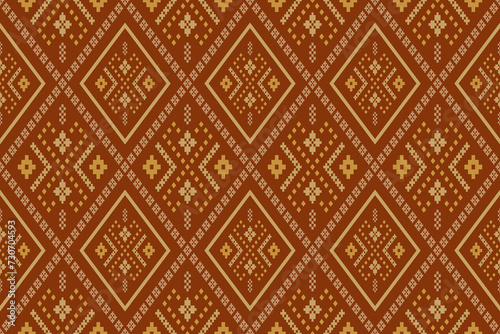 Nature vintages cross stitch traditional ethnic pattern paisley flower Ikat background abstract Aztec African Indonesian Indian seamless pattern for fabric print cloth dress carpet curtains and sarong