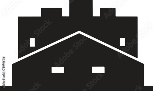 houses and skyscrapers logo or badge in Vintage style isolated on background