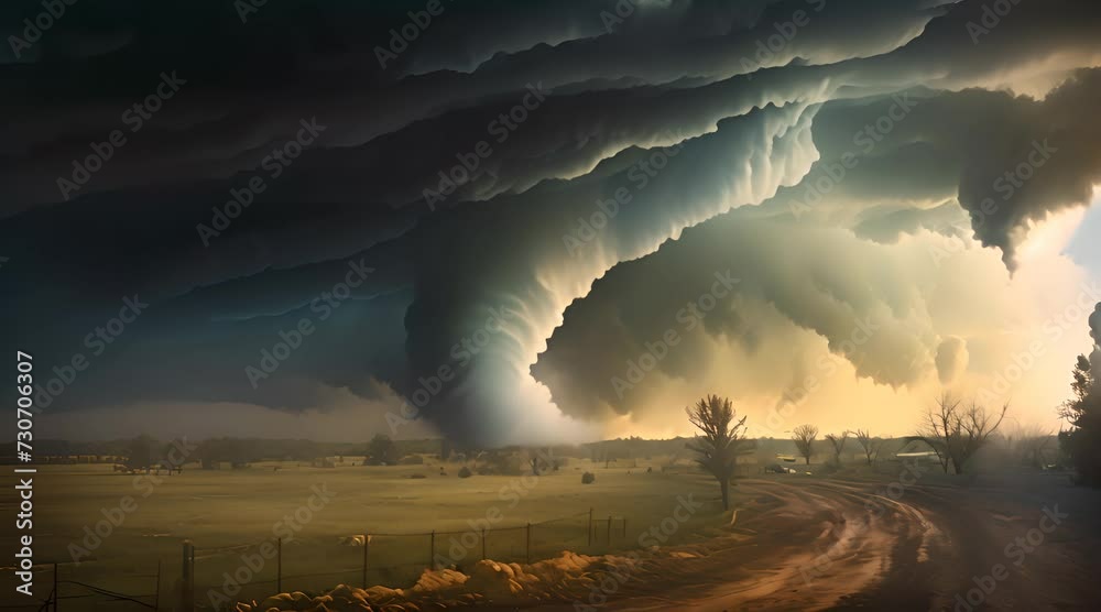 Contorted Storm Abstract animation of a tornado. Whirlwind, storm, hurricane, vortex ...