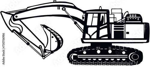 Excavator Dig Digger Machine Equipment - Construction Vehicle - Builder Building Build Fix Logo