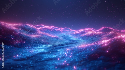 Pink Waves of Light  A Neon Ocean of Dreams Generative AI