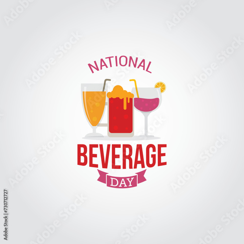 National Beverage Day Vector Illustration. Suitable for greeting card  poster and banner. It s a fun day to appreciate all the different varieties of drinks we enjoy  from coffee and tea to juice.