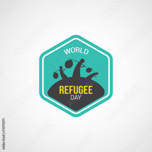 World Refugee Day Vector Illustration. Suitable for Greeting Card, Poster and Banner. It serves as a day to commemorate the strength and courage of refugees who have been forced. flat style design.