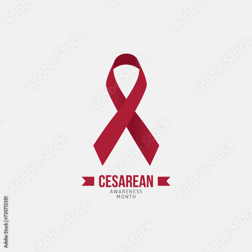 Cesarean Awareness Month Vector Illustration. This yearly event raises awareness about caesarean sections (C-sections), highlighting their role in childbirth. flat style design photo
