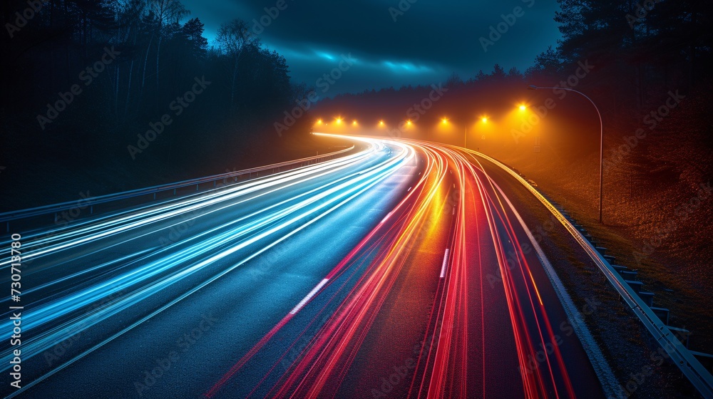 Neon Night Drive: A Glowing Highway Experience Generative AI