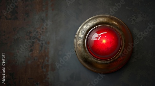 isolated red doorbell button