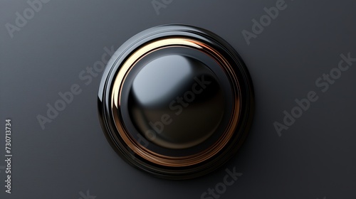 isolated black doorbell button