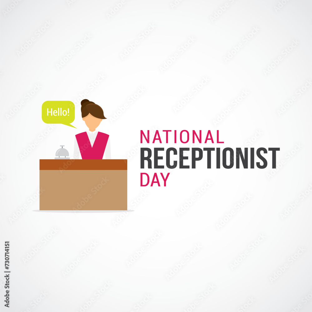 National Receptionist Day Vector Illustration. Suitable for Greeting Card, Poster and Banner. This includes making a positive first impression, understanding their needs, and directing them. National Receptionist Day Vector Illustration. Suitable for Greeting Card, Poster and Banner. This includes making a positive first impression, understanding their needs, and directing them.