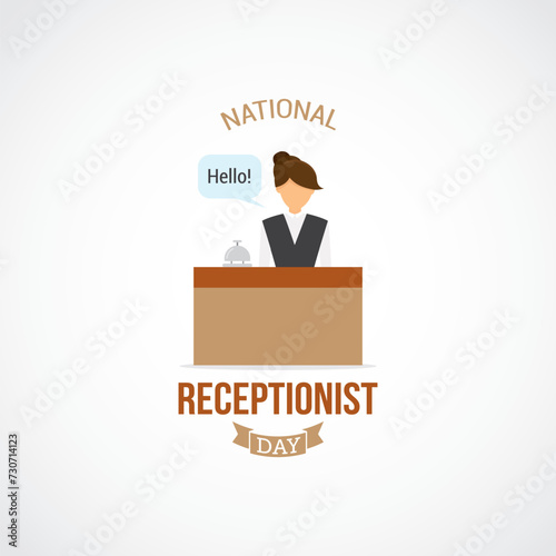 National Receptionist Day Vector Illustration. Suitable for Greeting Card, Poster and Banner. This includes making a positive first impression, understanding their needs, and directing them.