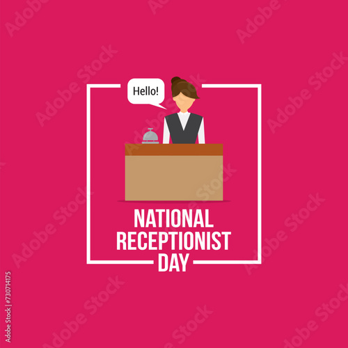 National Receptionist Day Vector Illustration. Suitable for Greeting Card, Poster and Banner. This includes making a positive first impression, understanding their needs, and directing them.