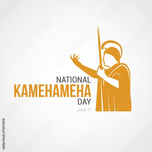 National Kamehameha Day Vector Illustration. Suitable for Greeting Card, Poster and Banner. This holiday honors King Kamehameha I, the monarch who unified the Hawaiian Islands. flat style design