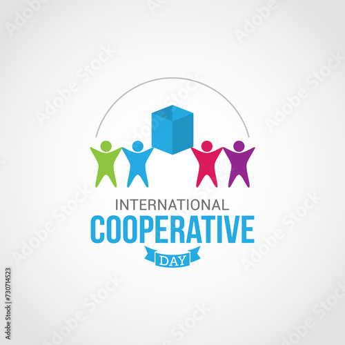 International Cooperative Day Vector Illustration. Suitable for Greeting card, poster and banner. Celebrated through official events and local initiatives to showcase the impact of cooperatives.