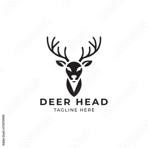 Deer Head Logo Design. Deer Logo Vector Illustration