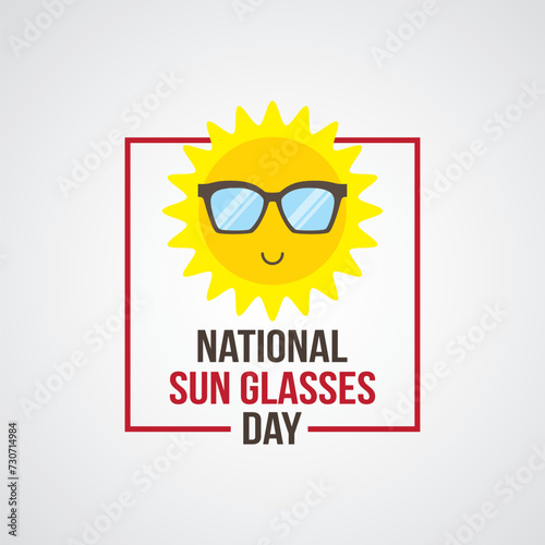 National Sun Glasses Day Vector Illustration. Suitable for Greeting Card  Poster and Banner.  Lifestyle themes design concept with flat style vector illustration. 