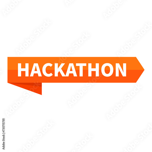 Hackathon Text In Orange Rectangle Ribbon Shape For Promotion Information Announcement Business Marketing Social Media
