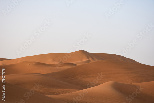 Scenic view of desert against clear sky in Al Ain  Abu Dhabi  UAE.