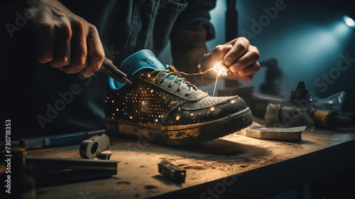 Craftsman's Toolbox: Mastering Artistry in Wood, Metal & More OR Carving Creativity: Skillful Hands Crafting Stunning Artwork, generative AI