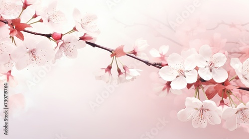 Cherry spring flower background, generative ai