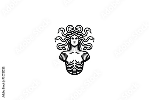 Medusa Serpent Hair Mythical Figure Logo