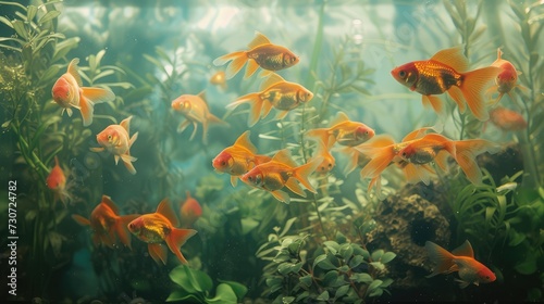 Fish in aquarium, AI generated Image