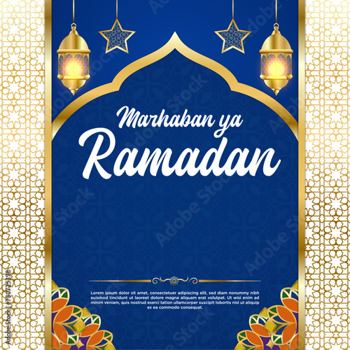 Vector Marhaban ya Ramadan Social Media Post Template