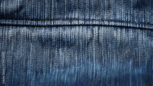 Close-up shot of vibrant blue jeans fabric texture - detailed macro view of textured denim material for design projects