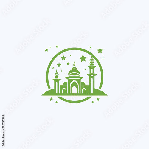 Mosque logo design with Islamic creative concept Vector
