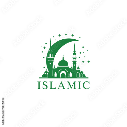 Mosque logo design with Islamic creative concept Vector