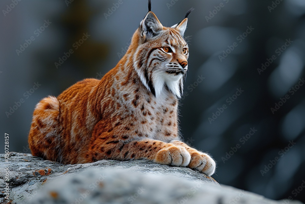 Fototapeta premium Furry Feline Faceoff: A Cool Cat's Close-Up Generative AI