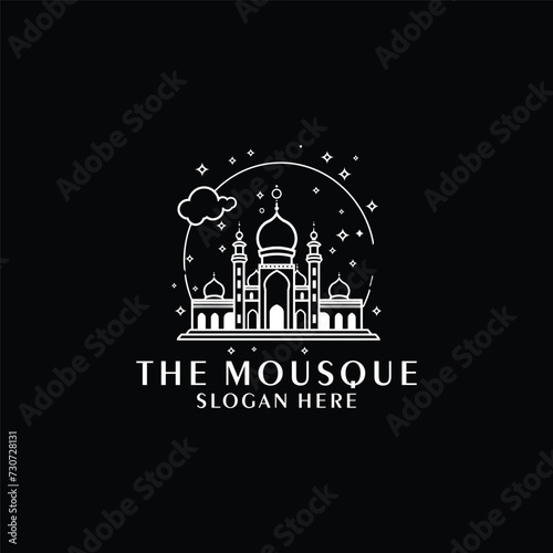 Mosque logo design with Islamic creative concept Vector