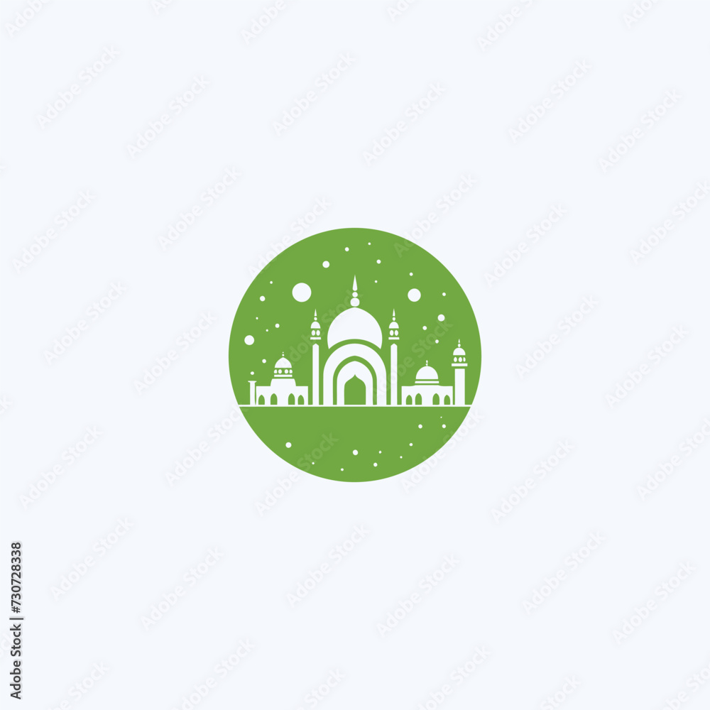 Mosque logo design with Islamic creative concept Vector Mosque logo design with Islamic creative concept Vector