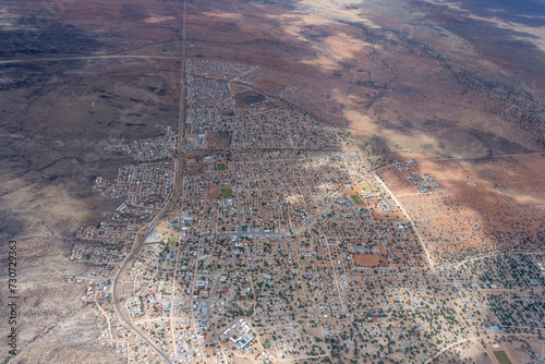 Rehoboth town aerial from south,  Namibia photo