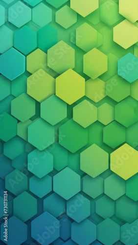 Colorful art from Hexagonal shapes and green