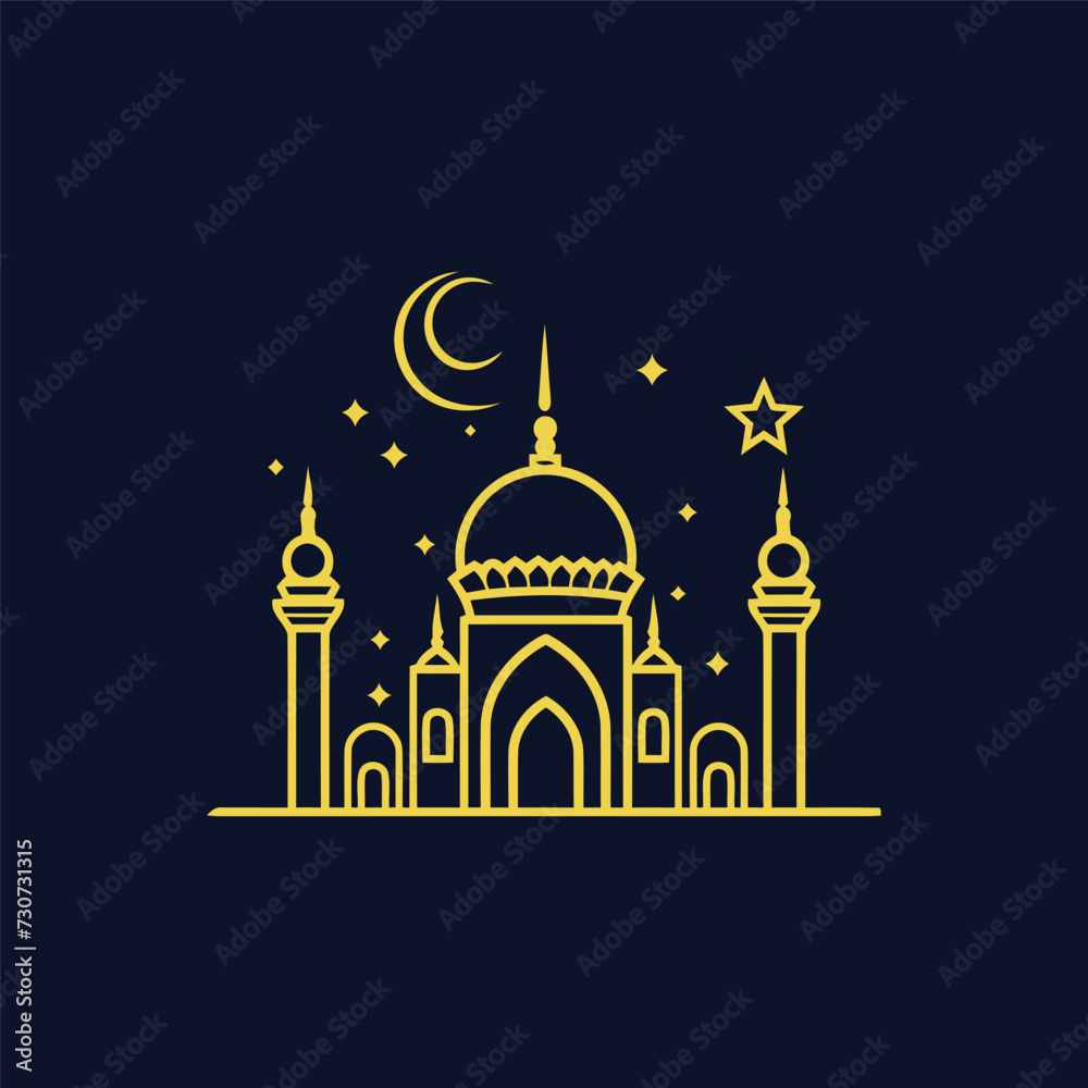 Obraz premium Mosque logo design with Islamic creative concept Vector