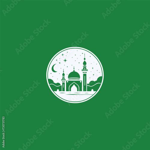 Mosque logo design with Islamic creative concept Vector