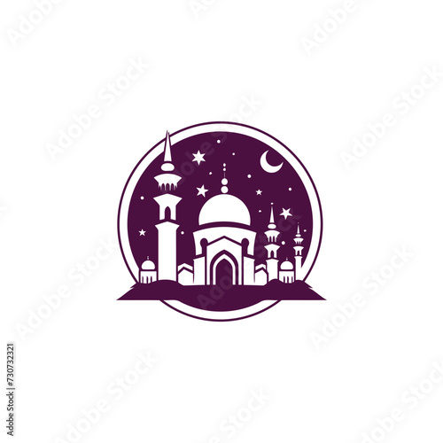 Mosque logo design with Islamic creative concept Vector